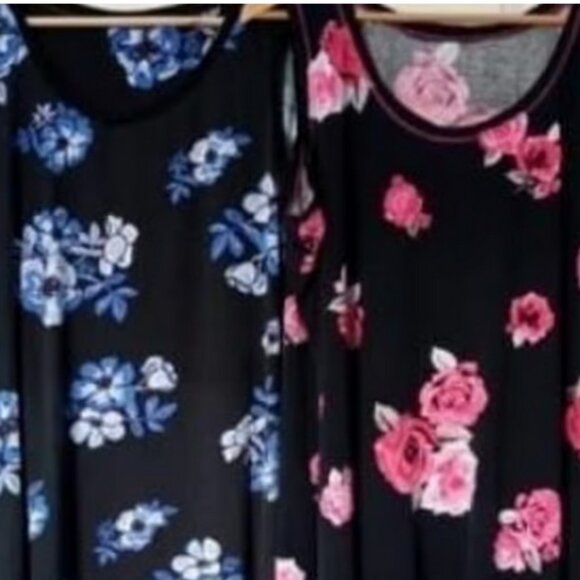 Avenue Other - AVENUE SIZE 2XL SLEEVELESS BLACK FLORAL NIGHTGOWNS